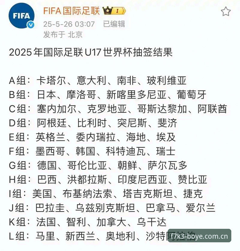 资深用户分享：U17世界杯抽签结果出炉，博业体育平台观赛指南大揭秘